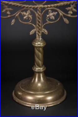 Gothic Candelabra Bronze Candle Holder Antique Brass 7 Tier Church 21