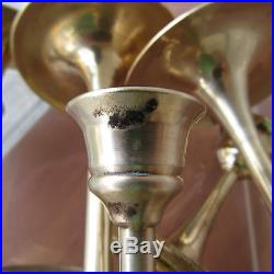 Graduated Brass Candlesticks Vtg Lot 20 Height Candle Tier Wedding Vintage Set