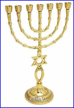 Grafted in Messianic brass copper vintage XL 14 Menorah Israel candle holder