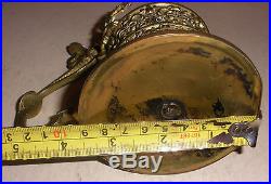 Great Antique 19th brass decorated chamberstick figural mythical dragon creature