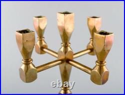 Gusum metal, candlestick of brass for five lights. Swedish design