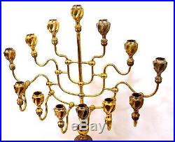 HUGE Antique Brass Architectural Church Altar 13 Arm Candle Holder Candelabra