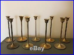 HUGE LOT of 40 Vintage Brass Metal Graduated Height Candlestick Holders Wedding
