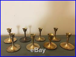 HUGE LOT of 40 Vintage Brass Metal Graduated Height Candlestick Holders Wedding