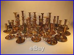 HUGE LOT of 41 Antique and Vintage Brass Candle Holders