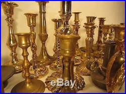 HUGE LOT of 41 Antique and Vintage Brass Candle Holders