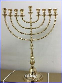 Hanukkah Jewish Chanukah Menorah Israel Vintage Brass Chanukah Candle Holder