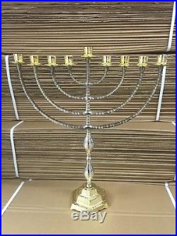 Hanukkah Menorah Jewish Judaica Israel Vintage Brass Chanukah Candle Holder