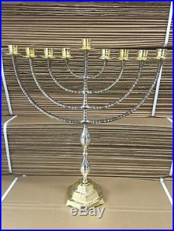 Hanukkah Menorah Jewish Judaica Israel Vintage Brass Chanukah Candle Holder