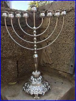 Hanukkah XXL Menorah Jewish Judaica Israel Vintage Brass Chanukah Candle Holder