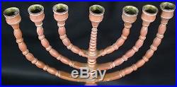 Heavy Solid Brass Swing 7 Arms Jewish Menorah Candelabra Candle Holder