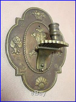High quality antique heavy cast brass wall candle holder sconce fixture bronze