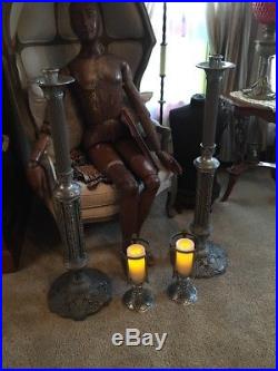 Holland Brass Works Of Chicago Pair Church Candle Holders 56 Tall