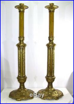 Holland Brass Works St. Mary's Equipment Circ 1940 Bakelite Floor Candle Holders