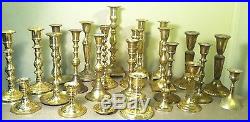 Huge Lot of 25 Vintage Brass Candlestick Holders- Wedding Candle Decor