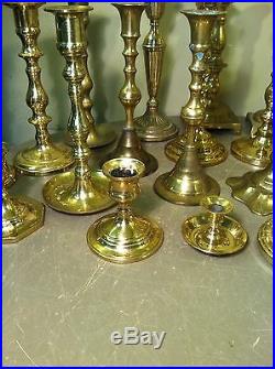 Huge Lot of 25 Vintage Brass Candlestick Holders- Wedding Candle Decor