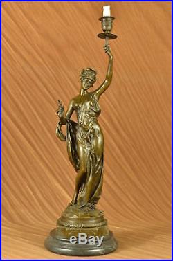 Huge Sale Bronze Lady Candle Holder Girl Candlestick brass Statue Art Figurine