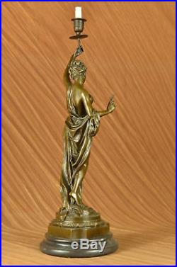 Huge Sale Bronze Lady Candle Holder Girl Candlestick brass Statue Art Figurine