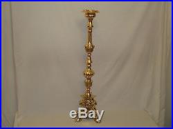 Italian Baroque Brass Candle Holder Stick Over 9k Weight 101cm 40 Tall T/light