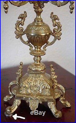 Italian Brass Candelabra STUNNING BEAUTY Pair 8 10 Candles Ornate