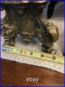 Italian Bronze Baroque Church Altar Candlesticks Religious Candle Holder Set 2