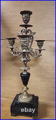 Italian Ornate Brass and Marble Candelabra 4 light 16