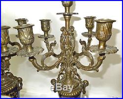 Italian Pair of Bronze/Brass Victorian Style Branched Candelabras