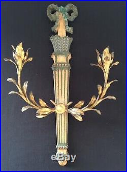 Italian Palladio Vintage Gilt Sconce Candleholder From 1963