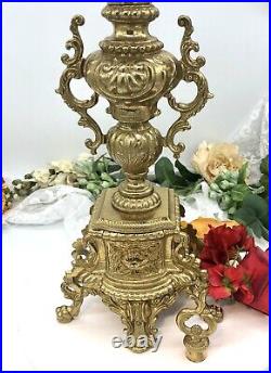 Italian Vintage Brevettato Brass Candelabras Baroque Style LARGE