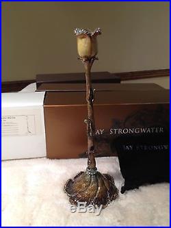 JAY STRONGWATER Antique Brass Candlestick Holder 13 SCH1012