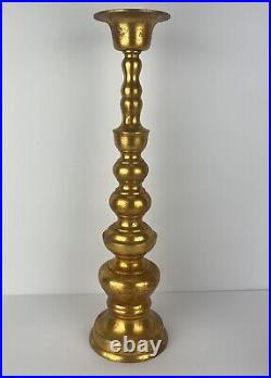 Japanese Alter Candle Holder Set 3 Japan Gold Gilt Brass Candlestick 18in