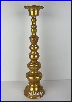 Japanese Alter Candle Holder Set 3 Japan Gold Gilt Brass Candlestick 18in