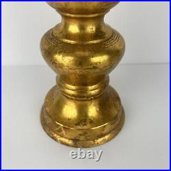 Japanese Alter Candle Holder Set 3 Japan Gold Gilt Brass Candlestick 18in