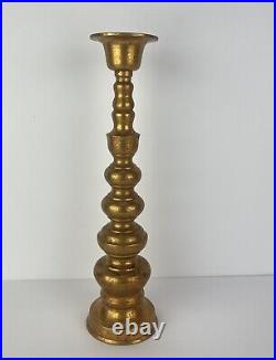 Japanese Alter Candle Holder Set 3 Japan Gold Gilt Brass Candlestick 18in