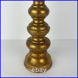 Japanese Alter Candle Holder Set 3 Japan Gold Gilt Brass Candlestick 18in