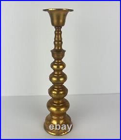 Japanese Alter Candle Holder Set 3 Japan Gold Gilt Brass Candlestick 18in