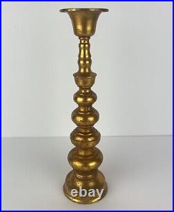 Japanese Alter Candle Holder Set 3 Japan Gold Gilt Brass Candlestick 18in