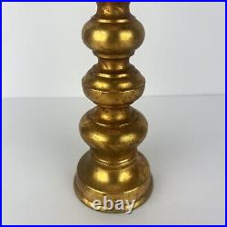 Japanese Alter Candle Holder Set 3 Japan Gold Gilt Brass Candlestick 18in