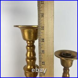 Japanese Alter Candle Holder Set 3 Japan Gold Gilt Brass Candlestick 18in