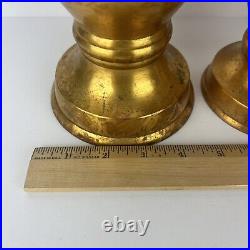 Japanese Alter Candle Holder Set 3 Japan Gold Gilt Brass Candlestick 18in