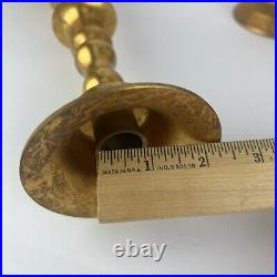 Japanese Alter Candle Holder Set 3 Japan Gold Gilt Brass Candlestick 18in