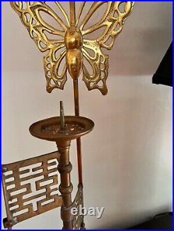 Korean Brass Reflector Butterfly Candlestick With Movable Arms