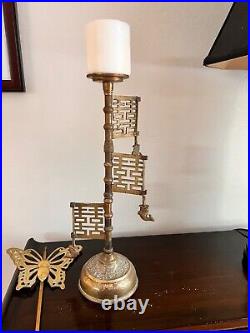 Korean Brass Reflector Butterfly Candlestick With Movable Arms