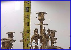 L@@K Pair of Brevettato Brass Candelabras Neo Classical Baroque Mint Condition