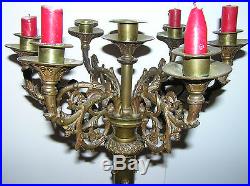 Large 24 Antique Brass Candle Holder For 7 Candles