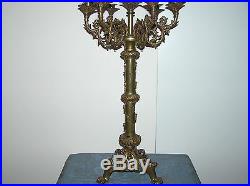 Large 24 Antique Brass Candle Holder For 7 Candles