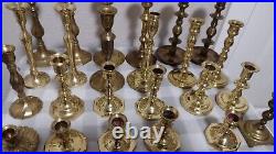 LOT Of 24 VINTAGE BRASS CANDLESTICK HOLDERS 2-9 WEDDINGS-EVENTS-PARTIES-DECOR