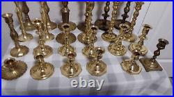 LOT Of 24 VINTAGE BRASS CANDLESTICK HOLDERS 2-9 WEDDINGS-EVENTS-PARTIES-DECOR