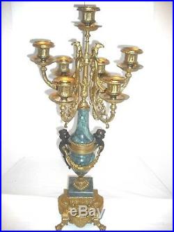 Lancini Brass & Marble Imperial Candelabra Made in Italy