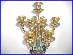 Lancini Brass & Marble Imperial Candelabra Made in Italy